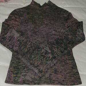 Gimmicks by BKE Textured Purple and Black Turtleneck Sweater